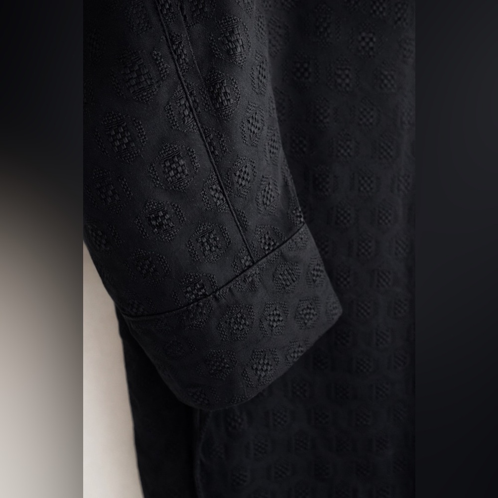 Zara Viscose wrap kimono textured shirt in black NWT sz S-M - Picture 8 of 8